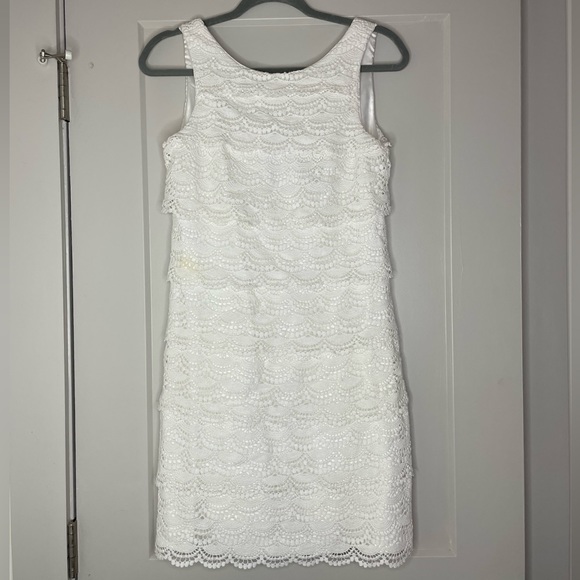 White House Black Market Dresses & Skirts - White House Black Market White Lace Sleeveless Dress